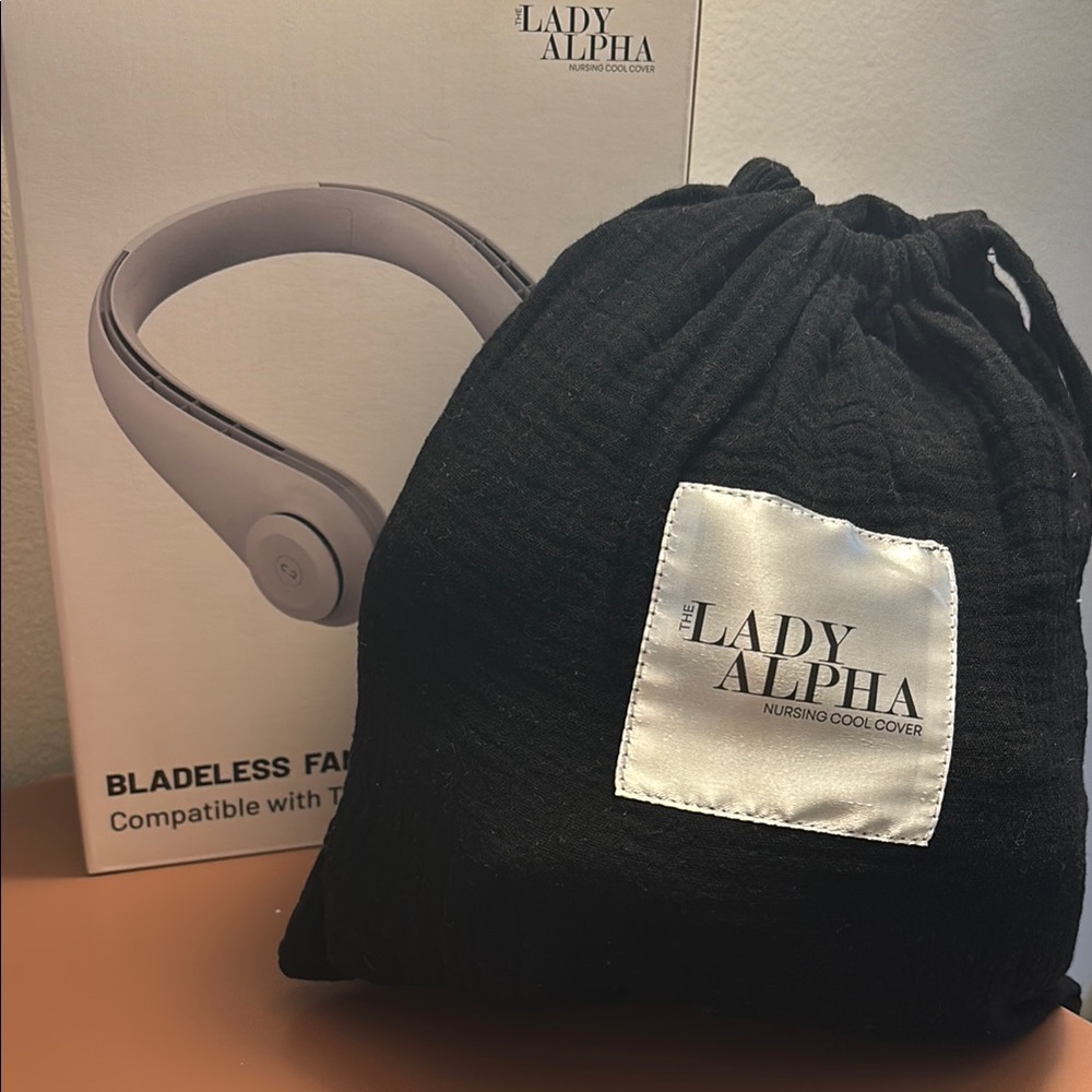 Lady Alpha Bladeless Fan with Black Carrying Pouch